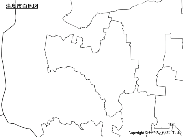 津島市白地図
