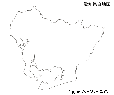 愛知県白地図（中サイズ）