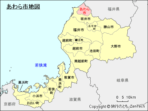 福井県あわら市地図