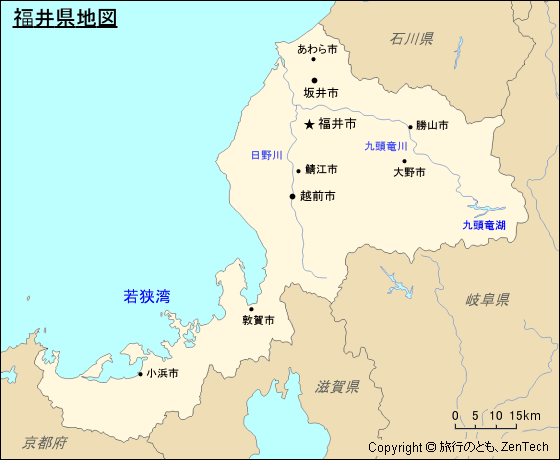 福井県地図（中サイズ）