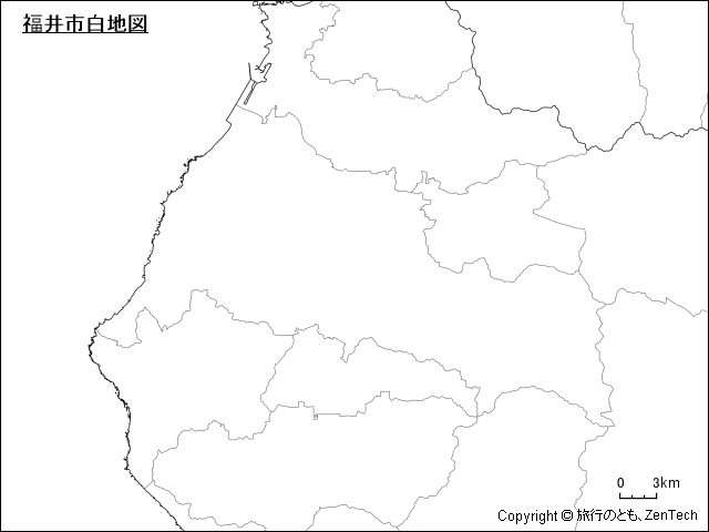 福井市白地図