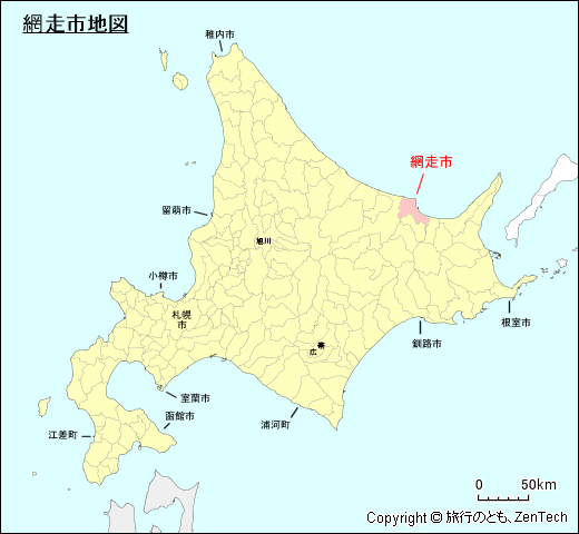 北海道網走市地図