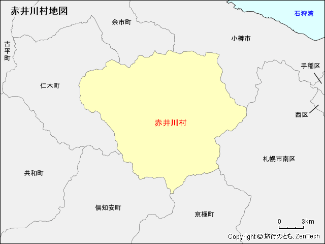 赤井川村地図