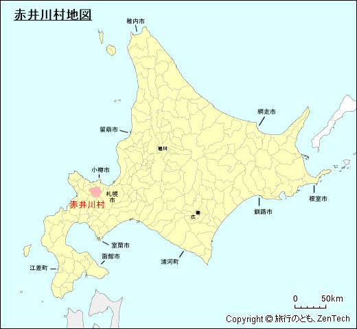 北海道赤井川村地図