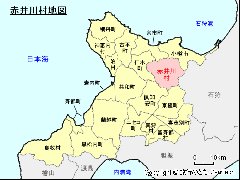 後志総合振興局赤井川村地図