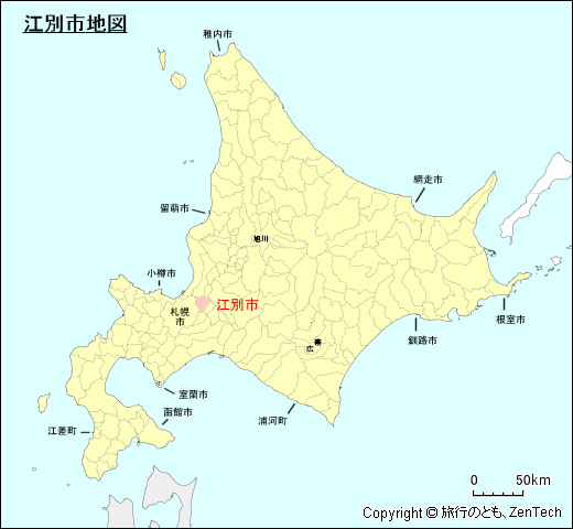 北海道江別市地図