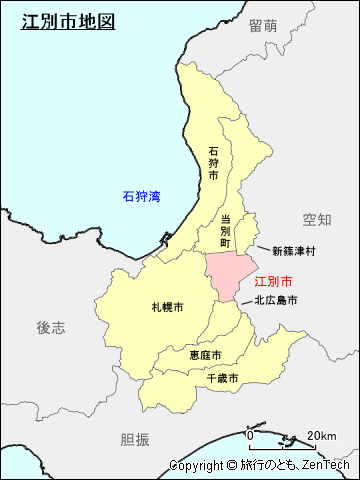 石狩振興局江別市地図
