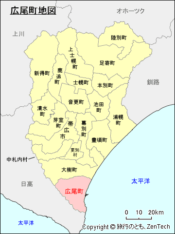 十勝総合振興局広尾町地図
