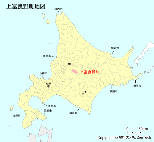 北海道上富良野町地図