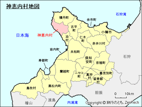後志総合振興局神恵内村地図