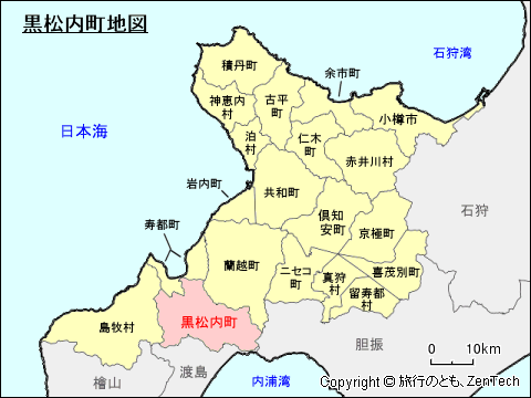 後志総合振興局黒松内町地図
