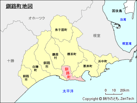 釧路総合振興局釧路町地図