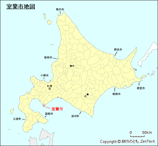 北海道室蘭市地図