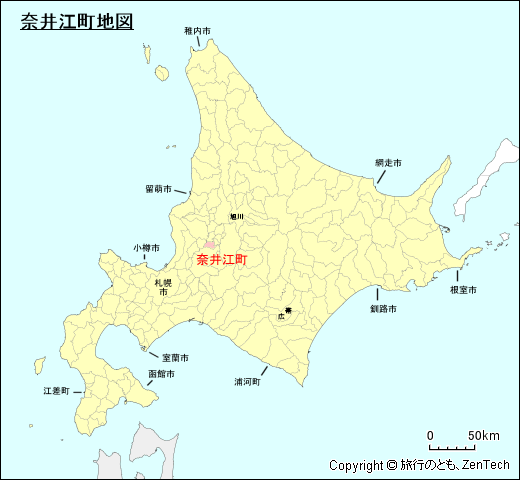 北海道奈井江町地図
