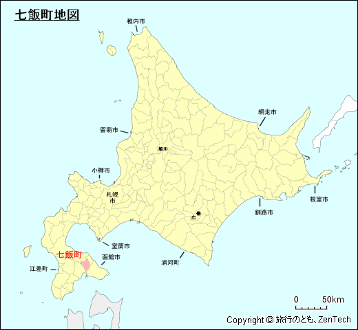 北海道七飯町地図