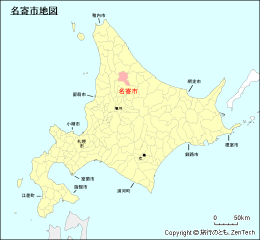 北海道名寄市地図