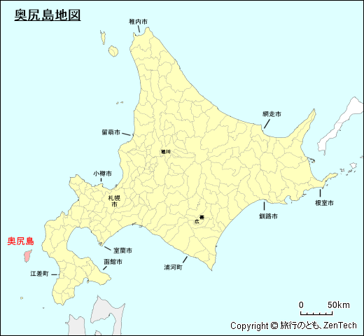 北海道奥尻島地図