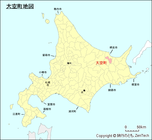 北海道大空町地図