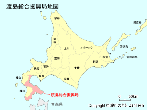北海道渡島総合振興局地図