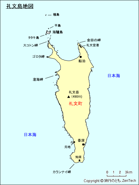 礼文島地図