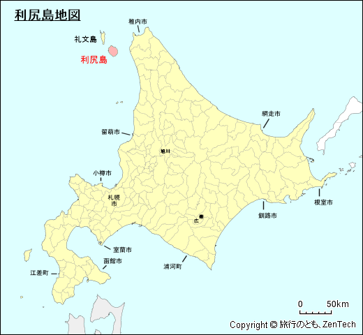 北海道利尻島地図