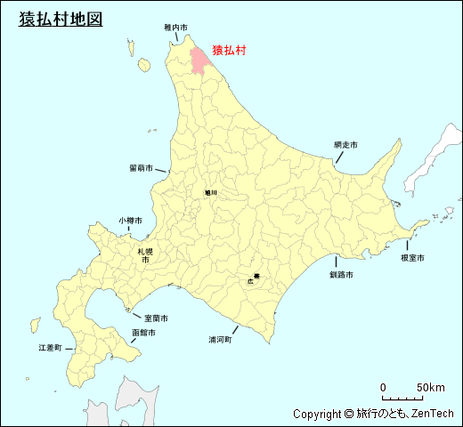 北海道猿払村地図