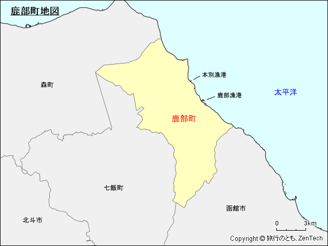鹿部町地図