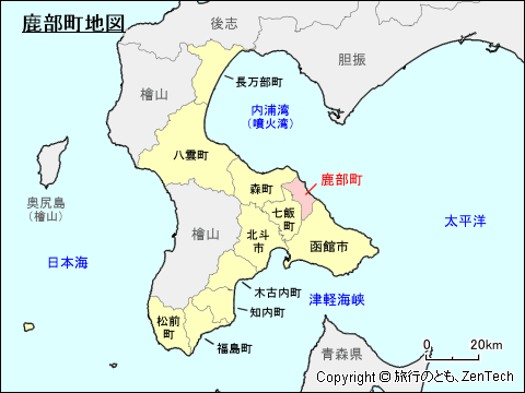 渡島総合振興局鹿部町地図