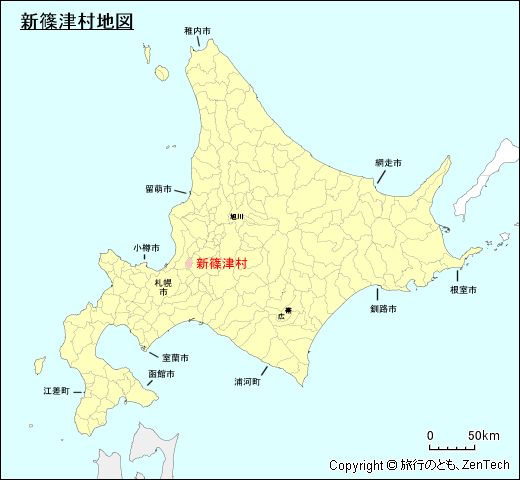 北海道新篠津村地図