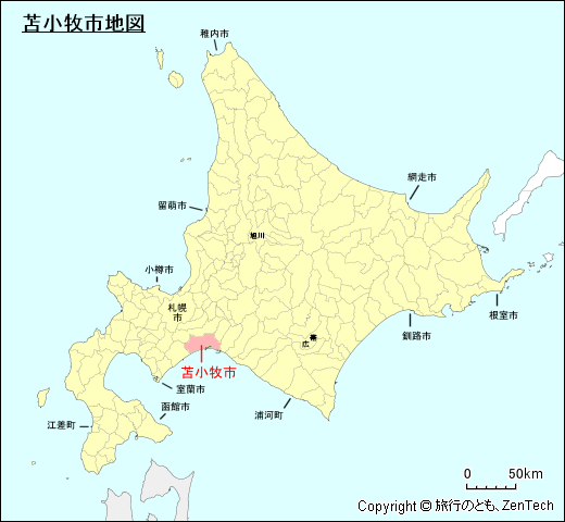 北海道苫小牧市地図