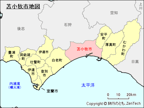 胆振総合振興局苫小牧市地図