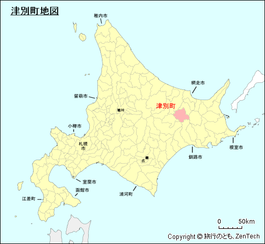 北海道津別町地図