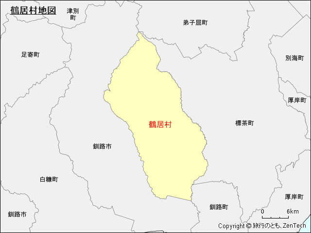 鶴居村地図