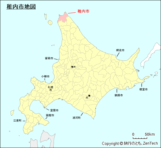 北海道稚内市地図