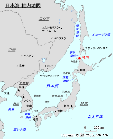 日本海 稚内地図