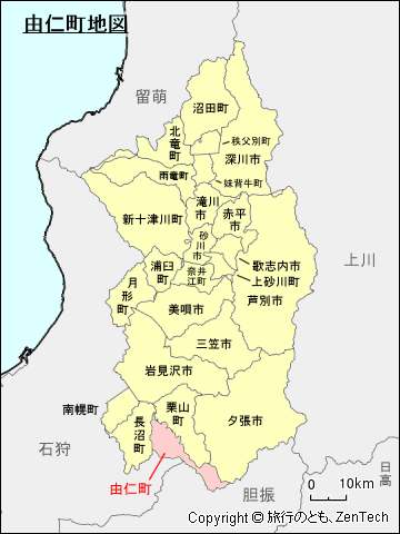 空知総合振興局由仁町地図