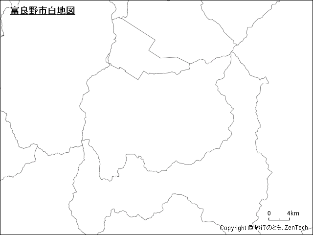 富良野市白地図