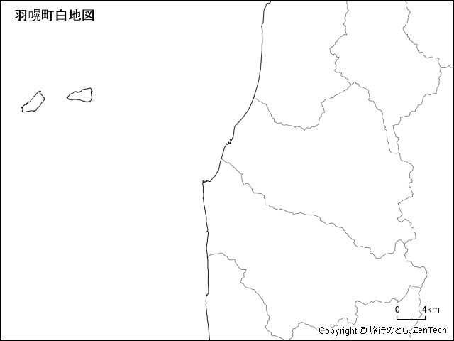 羽幌町白地図