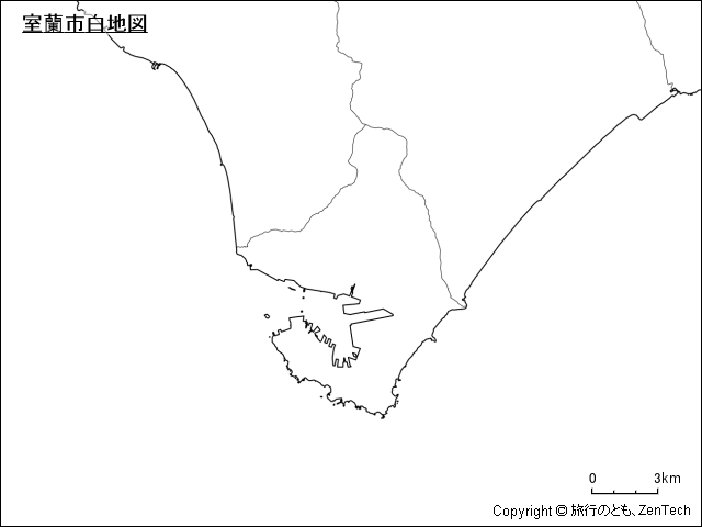 室蘭市白地図