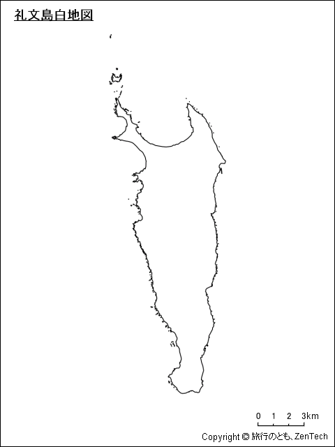 礼文島白地図