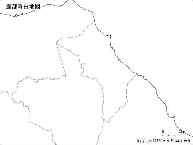 鹿部町白地図