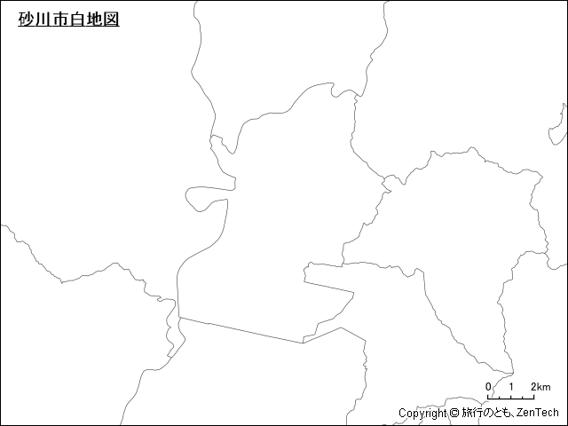 砂川市白地図
