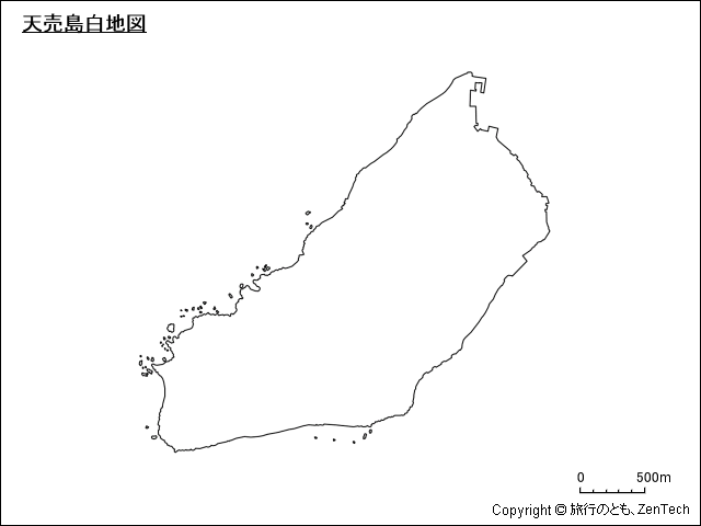 天売島白地図