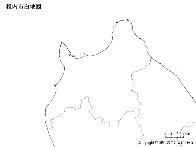 稚内市白地図