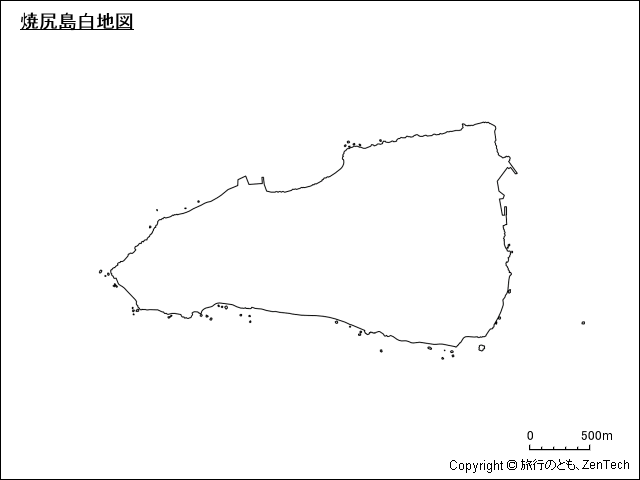 焼尻島白地図