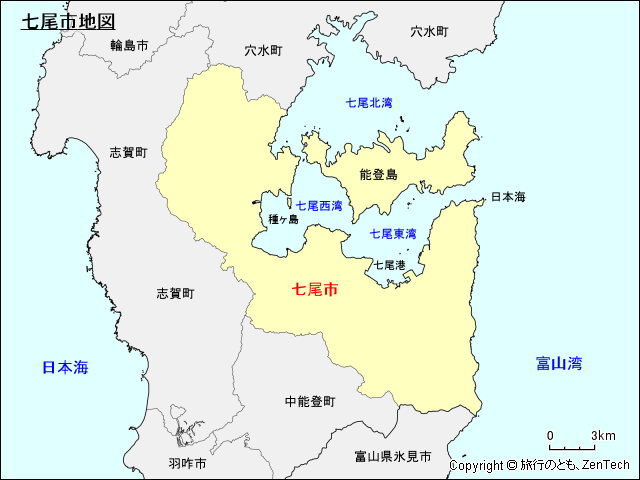 七尾市地図