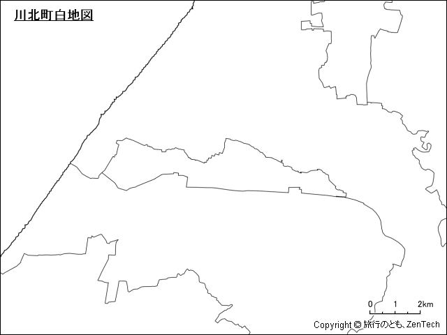 川北町白地図