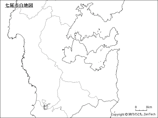 七尾市白地図