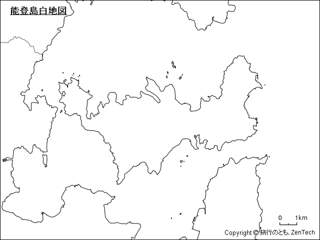 能登島白地図