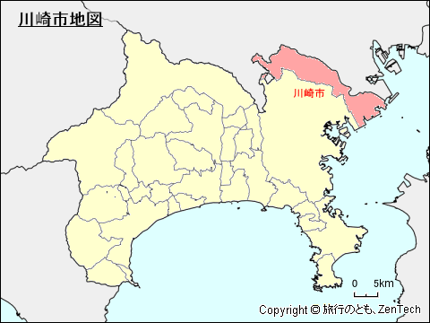 神奈川県川崎市地図